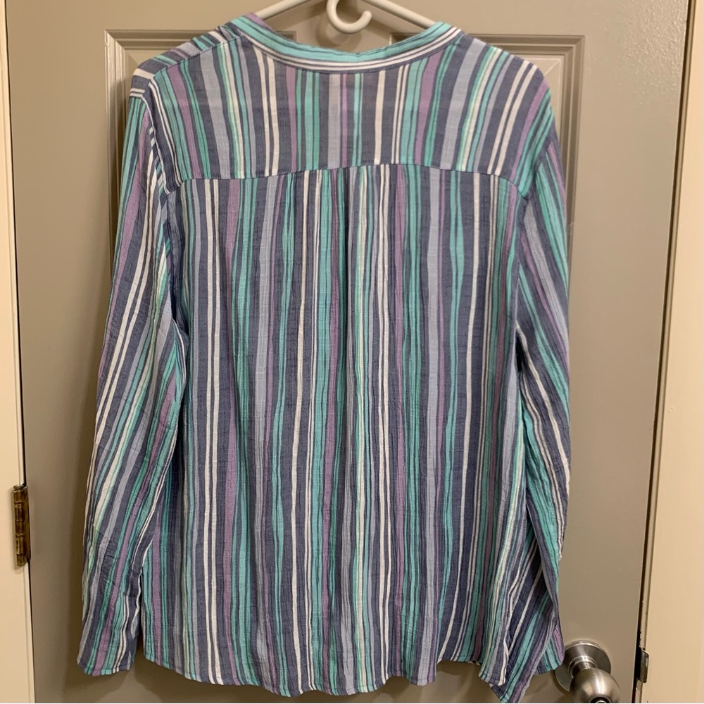 Ruby Rd Size XL striped button down top - Picture 2 of 6
